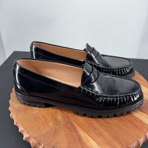 J.Crew Winona lug-sole penny loafers in spazzolato leather BT893 sz 9.5